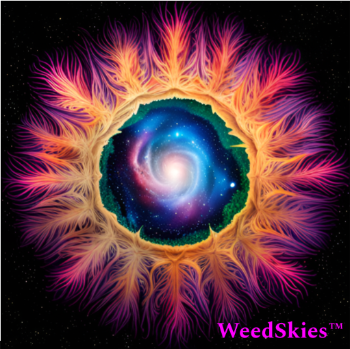 Galaxy Centered Cannabis Leaf Circle